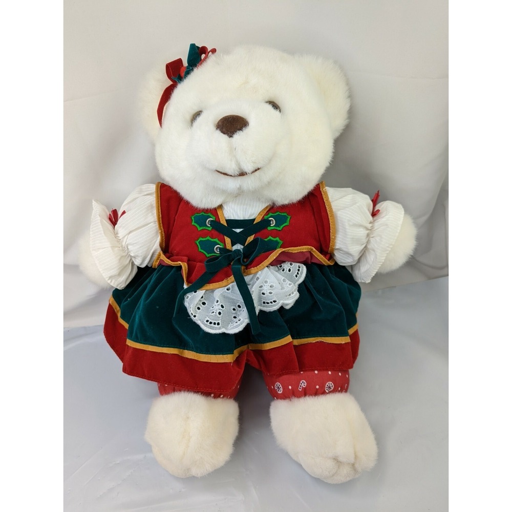Kmart White Bear Plush 18 Inch Christmasโ Clothes 1995 Santas Magical Toyshop